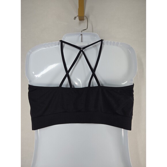 Flirtitude Black Bralette Iridescent Seashell Mermaid Crisscross Straps Size XL - Picture 3 of 6